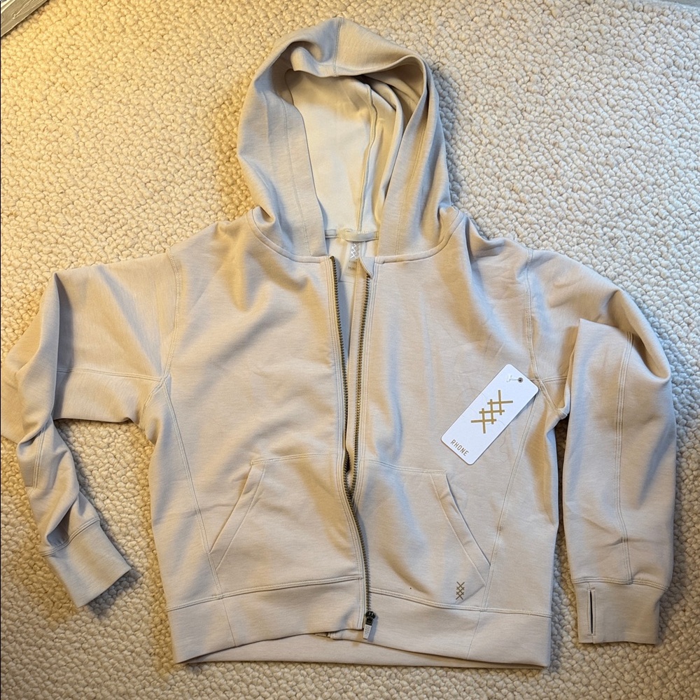 RHONE Beige/Tan Zip Hoodie